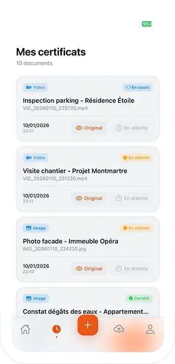 Étape 2 Certifiles — Capture ou import d'un fichier à certifier