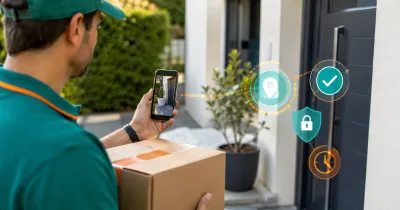 Livreur qui crée une preuve de remise de colis depuis son smartphone avec l'application Certifiles
